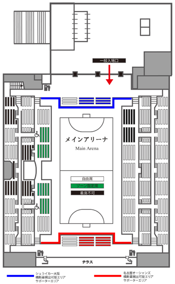 プレーオフFinal Round 横断幕掲出可能エリア